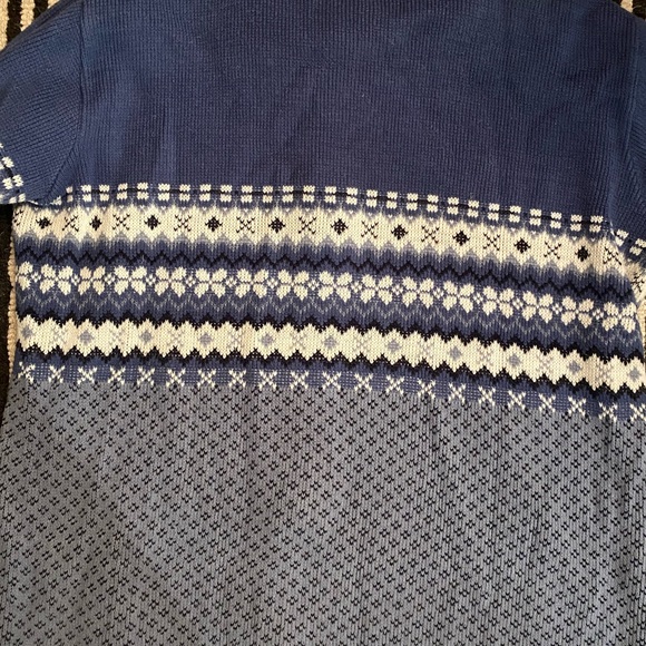 Womens vintage Blue Patterned Sweater - Picture 7 of 8